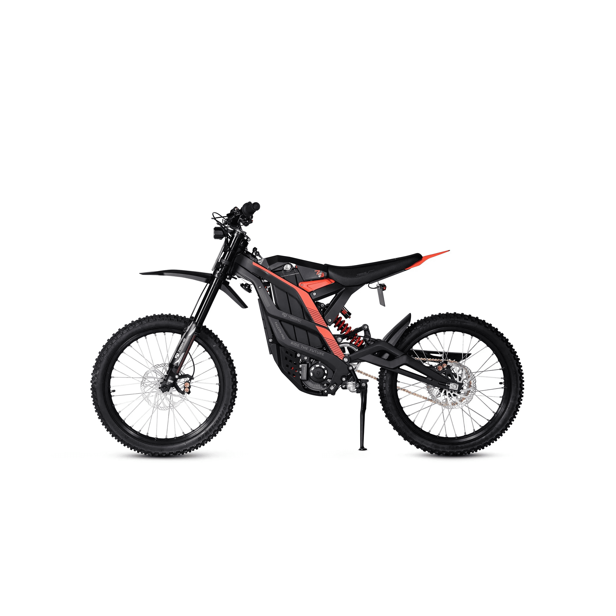 79Bike Falcon Pro Electric Dirt Bike for Adults, 10000W Motor, 72V/35Ah, 56mph, 75 Mile Range, Trail & OffRoad, UL2849, Black-red