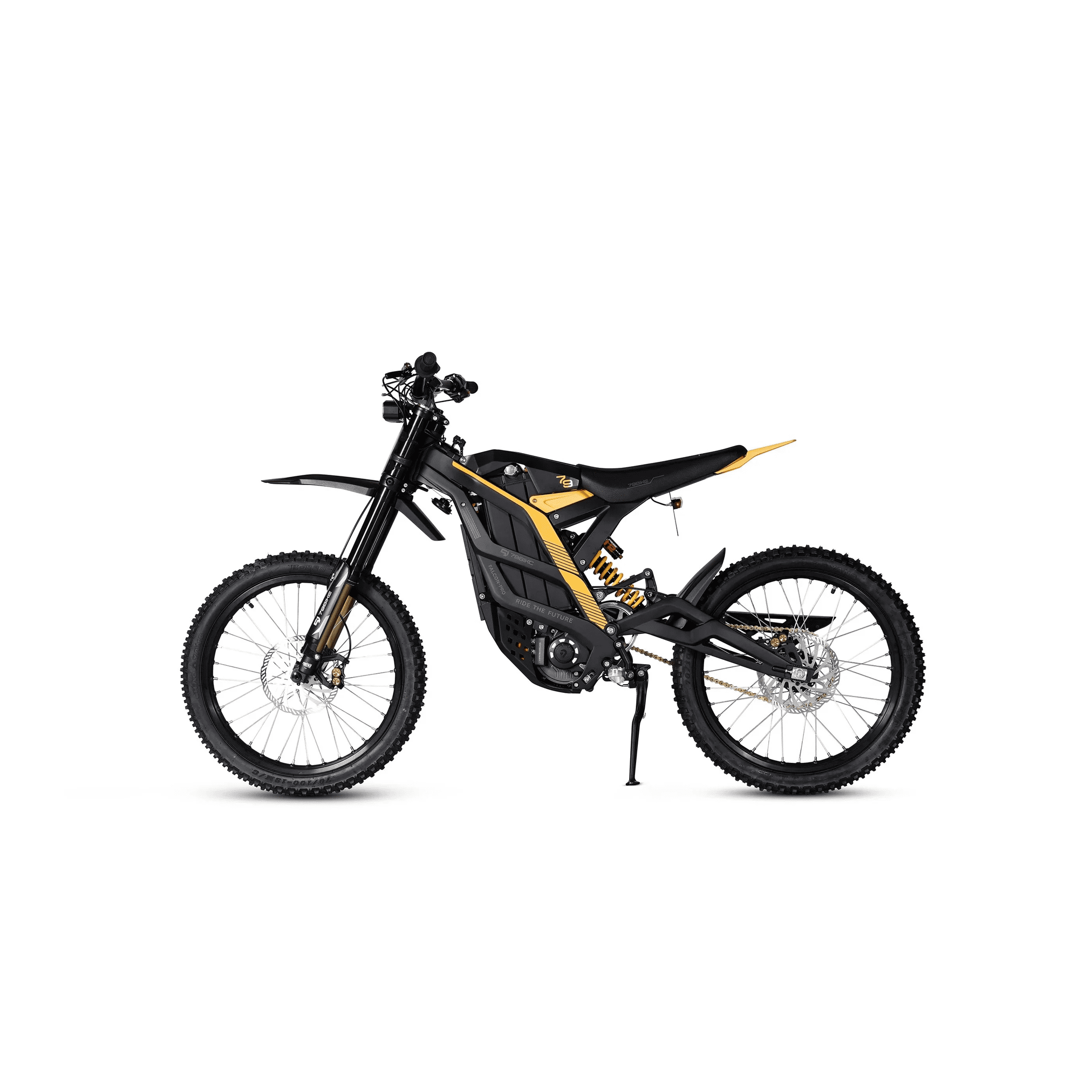 79Bike Falcon Pro Electric Dirt Bike for Adults, 10000W Motor, 72V/35Ah, 56mph, 75 Mile Range, Trail & OffRoad, UL2849, Black-yellow