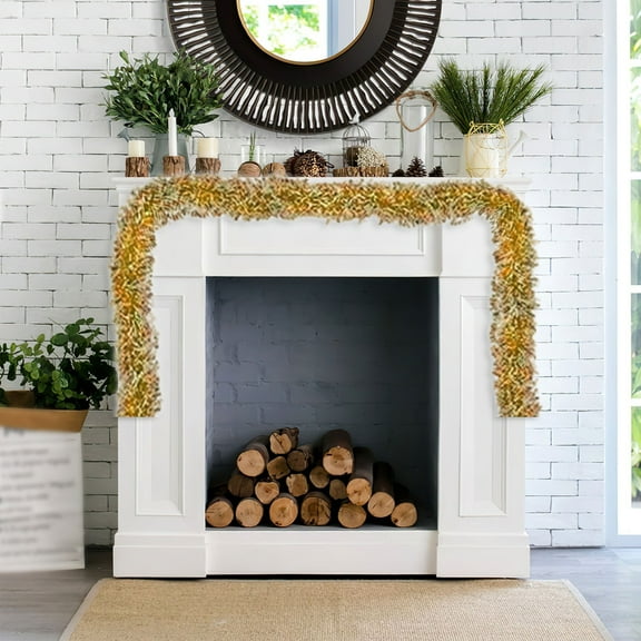 79Inch Christmas Tinsel Garland for Tree Decorations-Metallic Tinsel Twist Garland for Holiday,Wedding,Birthday Party Supplies,Sparkling Hanging Decor for Xmas New Year Halloween Festive Events