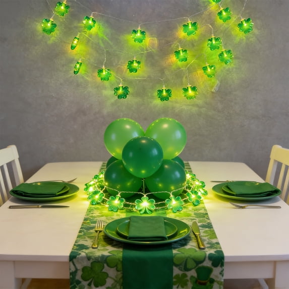 79Inch Shamrock String Lights, St Patrick's Day Decorations Light with LED Green Clover Lights Outdoor Waterproof, for Home Garden St. Patrick's Day Party Decorations (Green)