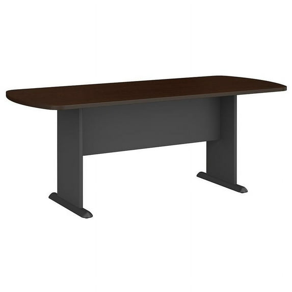 79W x 34D Racetrack Oval Conference Table in Mocha Cherry - Engineered Wood