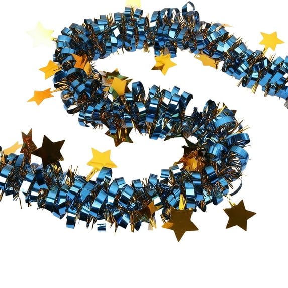 79in Christmas Tinsel Garland Shiny Thick Tinsel Decor Xmas Tree Decorations Metallic Twist Foil Garland for Birthday Teachers' Day Thanksgiving Day Indoor Outdoor Party Supplies