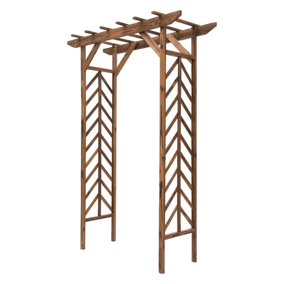 79in Wooden Garden Arbor Arch Trellis - Fir Wood Pergola for Vines, Weddings & Outdoor Decor