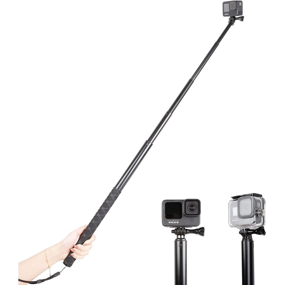 79inch Long Selfie Stick for GoPro 13/12 11 10 9 8 7 6 5 Blcak 4 Silver Go Pro Max Session, DJI Osmo Action 5 4 3 2,, One RS R Cameras, 45-200cm Extendable Pole Monopod