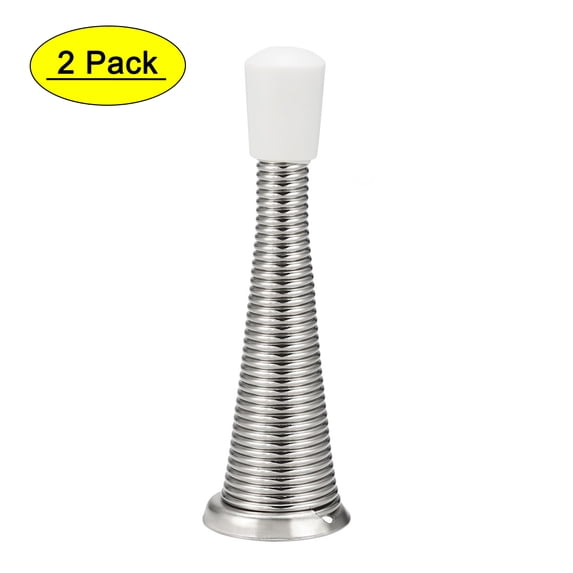 79mm Length Door Stoppers Nickel Plated White 2 Pack