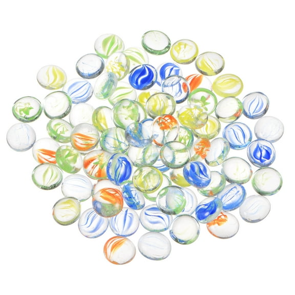 79pcs Fire Glass Beads for Fire Pit 3/4" Luster Glass Marbles for Fish Tank Aquarium Floral Multicolor