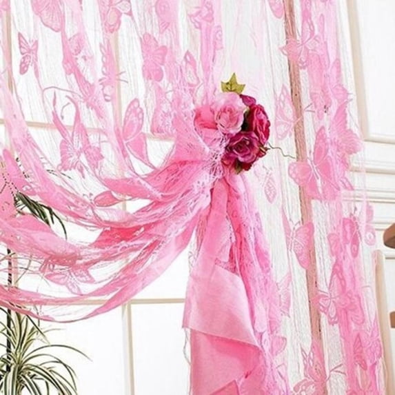 79x37" 1 Panel Simple and Modern Curtains Butterfly Rod Pocket Privacy Sheer Curtains ,Home Decorative Privacy Window Curtains/Panels/Drapes