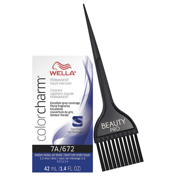 7A / 672 Medium Smokey Ash Blonde, Wella ColorCharm Permanent Liquid Hair Color 42 ml / 1.4 oz