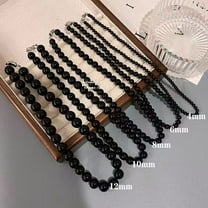 7A Grade Natural Black Agate Niche Beaded Necklace