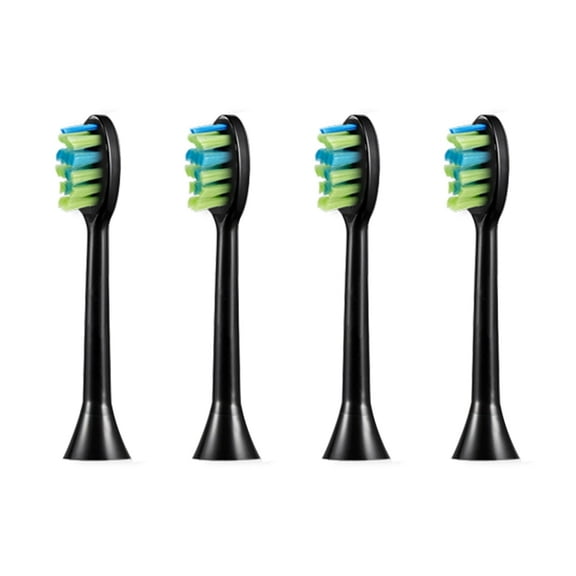 7AM2M Electric Toothbrush Replcement Brush Heads for Teeth Cleaning for Ages 8+, Black, 4 Count