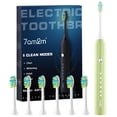 thumbnail image 1 of 7AM2M Sonic Electric Toothbrush with 6 Brush Heads for Adults and Kids, One Charge for 90 Days, 5 Modes, 40000VPM Powered Toothbrush, 2 Minutes Build in Smart Timer, Roman Column Handle Design,Green, 1 of 7