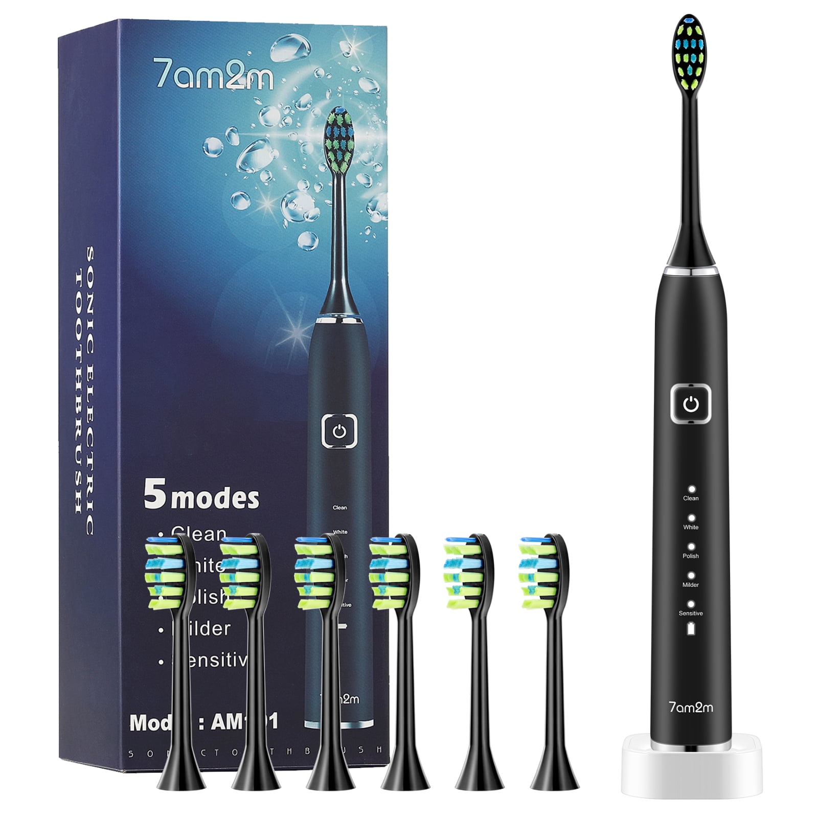 7AM2M Sonic Electric Toothbrush for Adults and Kids, One Charge for 90 ...