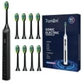 thumbnail image 1 of 7AM2M Sonic Electric Toothbrush, High Power Rechargeable Toothbrushes, with 8 Brush Heads for Adults and Kids, 15 Adjustable Modes, Built-in 2-Minute Smart Timer, 4 Hours Fast Charge, Black, 1 of 7