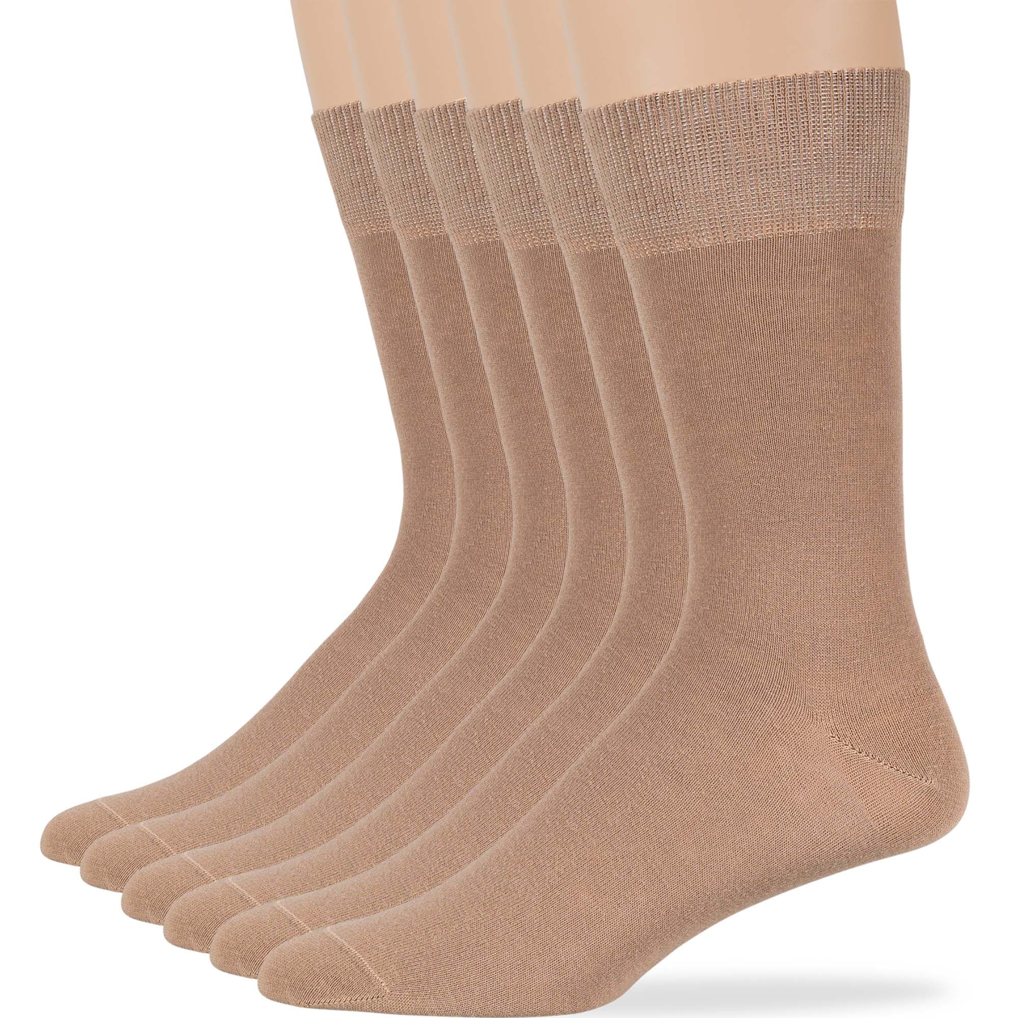 mens beige dress socks Cotton Ribbed in night out Mens Chandler Mid Calf Socks