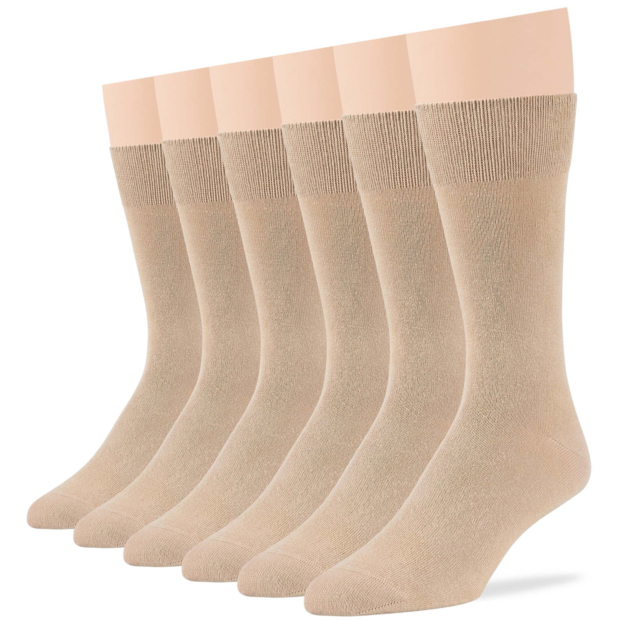 7BIGSTARS KINGDOM Men's Cotton Dress Socks -6 pack- Thin Business Crew Casual Brown, Beige, Light Beige Sock 10-13 Shoe Size 9-12 L (A06) 7BIGSTARS KINGDOM Men's Cotton Dress Socks -6 pack- Thin Business Crew Casual Brown, Beige, Light Beige Sock 10-13 Shoe Size 9-12 L (A06)