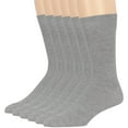 thumbnail image 1 of 7BIGSTARS KINGDOM Men's Cotton Dress Socks - 6 Pairs XL - Solid Casual Crew Lightweight Business Big and Tall Shoe 12-15 XL Grey, 1 of 9