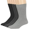 thumbnail image 1 of 7BIGSTARS KINGDOM Men's Cotton Dress Socks -6 pack- Thin Business Crew Casual Charcoal, Dark Grey, Grey Sock Size 10-13 Shoe Size 9-12 L (A12), 1 of 9