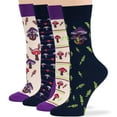 thumbnail image 1 of 7BIGSTARS KINGDOM Women Bamboo Novelty Socks - 4 Pack Large - Mushroom, Heart - Casual Crew Seamless - Navy Blue, Light Beige, Purple - Sock Size: 10-12; Shoe Size: 8-12 L, 1 of 9