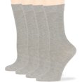 thumbnail image 1 of 7BIGSTARS KINGDOM Women's Cotton Dress Socks - 4 Pack Large - Solid Casual Crew Lightweight Calf - Sock Size 10-12 Shoe Size 8-12 L Grey, 1 of 5