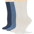 thumbnail image 1 of 7BIGSTARS KINGDOM Women's Cotton Dress Socks - 4 Pack Medium - Thin Solid Casual Crew, Light Navy, Denim Blue, White, Sock Size 9-11 Shoe Size 5-9 M, 1 of 8