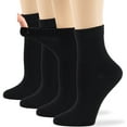 thumbnail image 1 of 7BIGSTARS KINGDOM Women's Seamless Bamboo Diabetic Ankle Socks, Non-Binding Loose Fit - 4 Pack Medium - Solid Lightweight - Sock Size 9-11 Shoe Size 5-9 M Black, 1 of 10