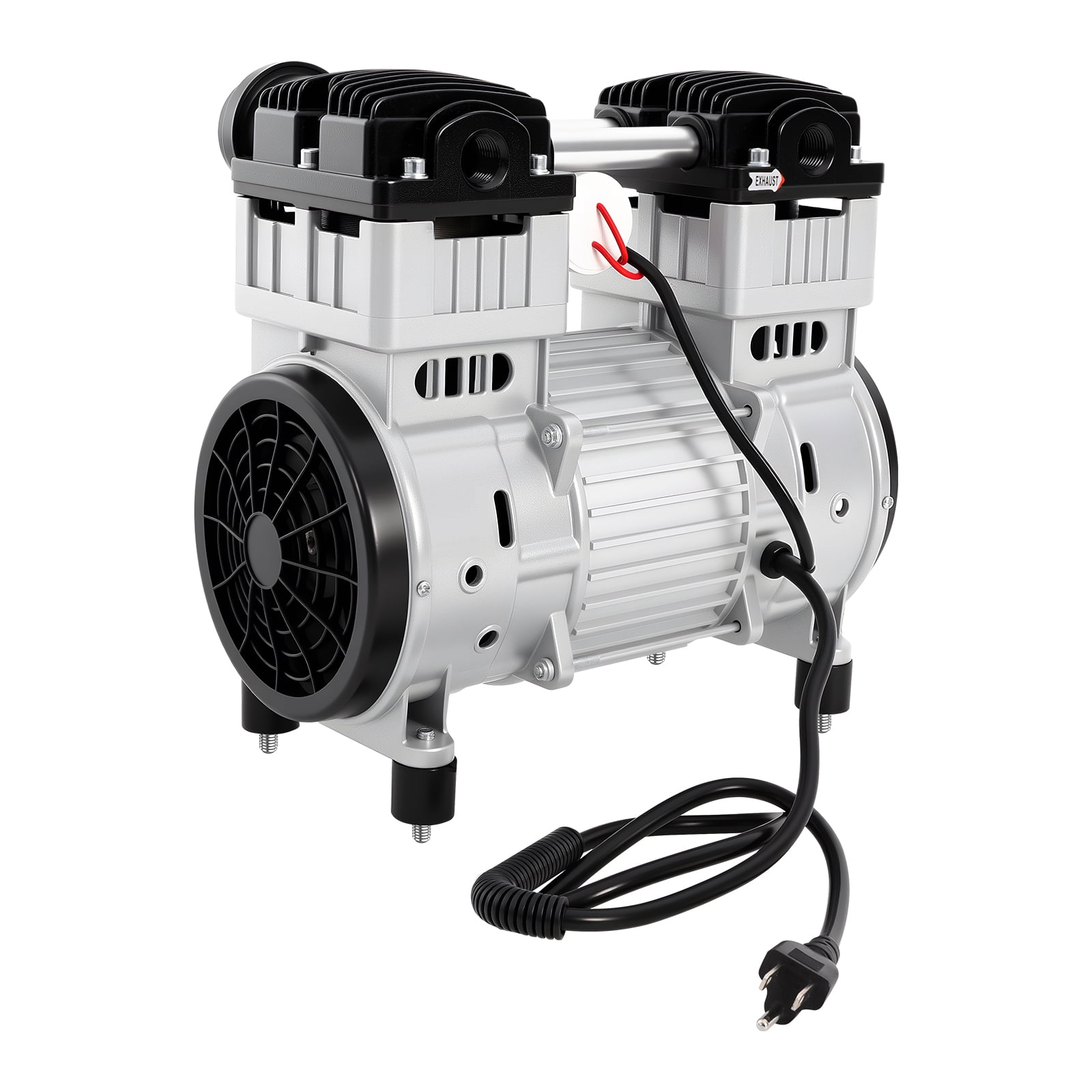 7CFM Oilless Diaphragm Vacuum Pump, 1100W Electric Compressor Head Small Air Mute Motor Count, 200L/min Oil Free Mute Vacuum Pump for Blister Molding Hydraulic Presses Food Processing Packaging