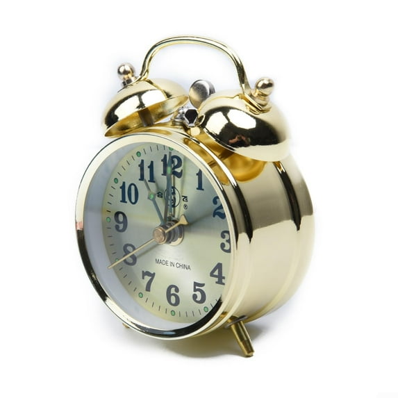 7CM Horseshoe Mechanical Gold Alarm Clock, Vintage, Manual Wind, for Heavy Sleepers