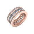thumbnail image 1 of 7Carat Princess Round Cut Natural Diamond 3Row Anniversary Wedding Eternity Band Ring 14kt Gold GH SI1, 1 of 3