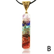KITPIPI 7Chakra Reiki Healing Natural Stone Pendant Necklace Jewellery Gift Unisex P9S2