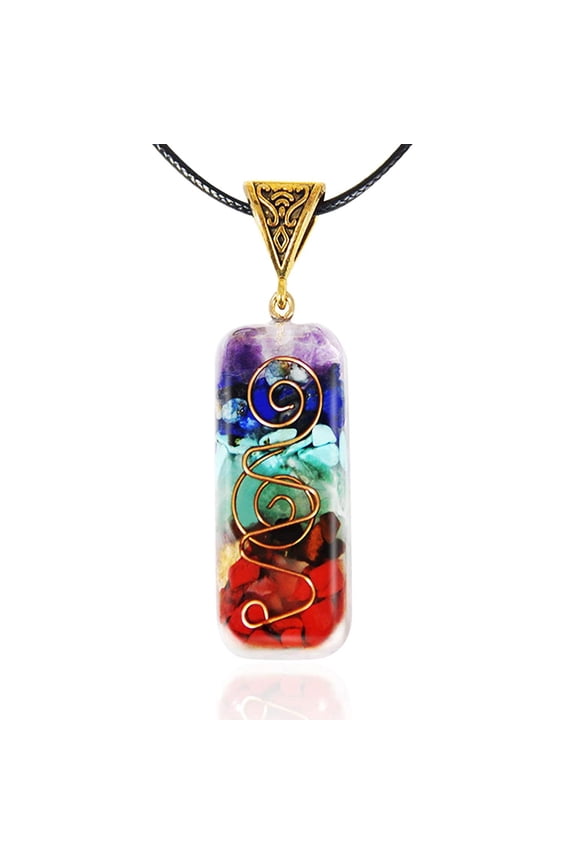 7Chakra Reiki Healing Natural Stone Pendant Necklace Yoga Unisex Gift