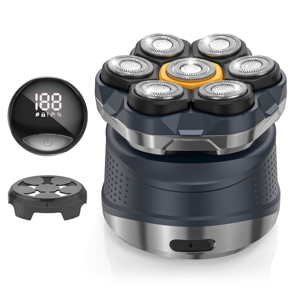 7D Head Shaver for Men, Electric Bald Head Shaver with Magnetic Shaver Head IPX6 Waterproof Wet/Dry Use Shaving Balding Clipper, Perfect for Home & Travel