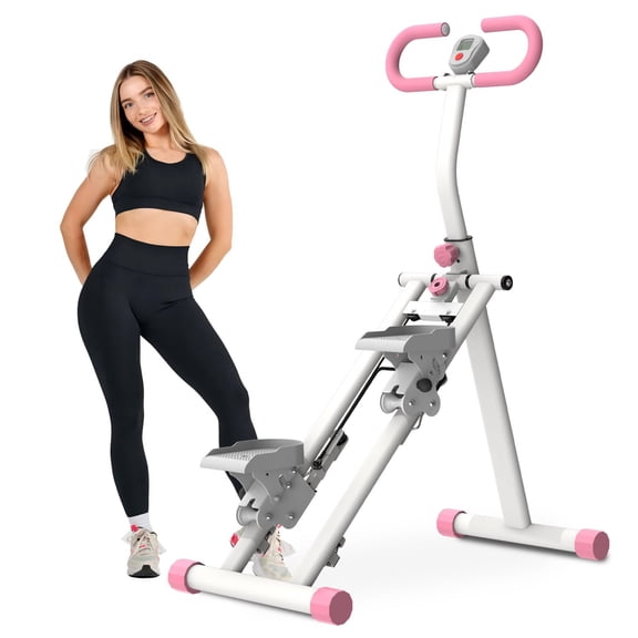 7DAY'S Home Vertical Climber for Effective Full-Body Workouts - Adjustable Handlebar & Stable Frame - Stylish Pink Design