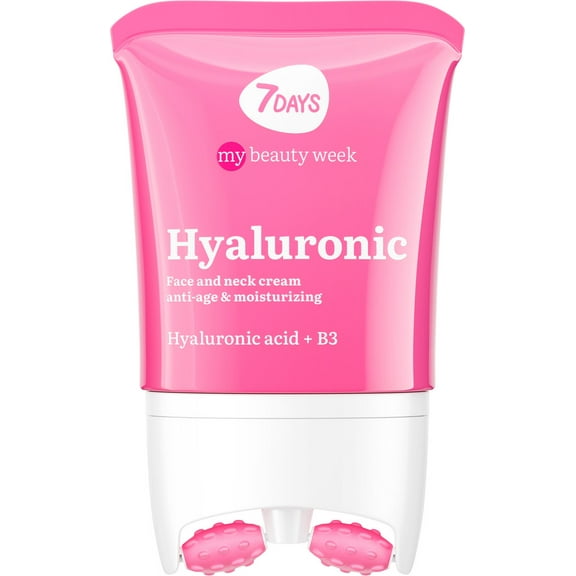 7DAYS Face Moisturizer with Hyaluronic Acid, Anti-Aging Firming Cream with Roller & Neck Massager, 2.7 fl oz