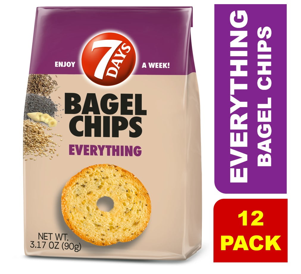7Days Bagel Chips, Everything, 3.17oz (Pack of 12)