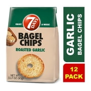 7Days Bagel Chips, Roasted Garlic Bagel Chips, 3.17oz (Pack of 12)