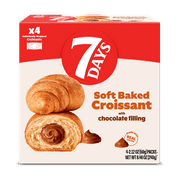 7Days Soft Croissant, Chocolate Croissant (4 Pack), On The Go Breakfast Pastry, Individually Wrapped (2.12oz, Pack of 4)