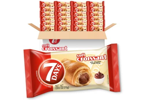 7Days Soft Croissant, Chocolate, Perfect Breakfast Pastry Or Snack, Non-Gmo 2.65 Ounce (Pack Of 24)