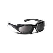 7eye Bora Wind-Blocking Padded Sunglasses for Outdoors, UV400, Yellow to Gray Lenses, Glossy Black