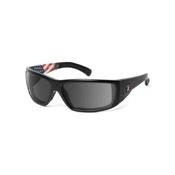 Maestro Wind Blocking Padded Foam Photochromic Sunglasses for Outdoors, 100% UVA + UVB Protection, Patriot Frame/Clear to Dark Gray Lens