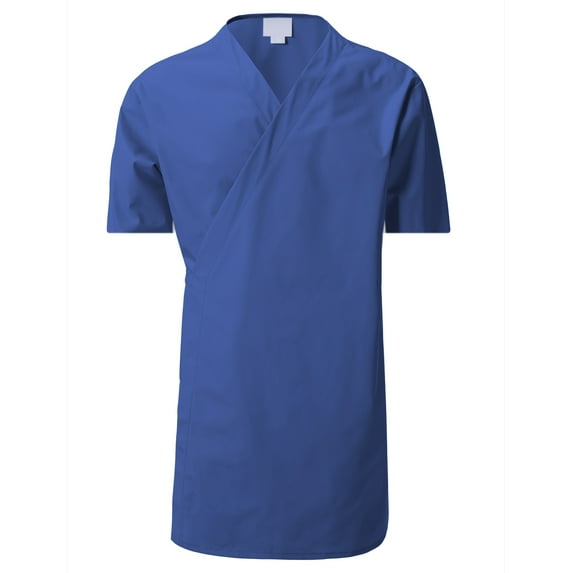 7Encounter Unisex Multifunctional Short Sleeves Wrap Smock Royal Blue Size L/XL