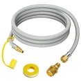 thumbnail image 1 of 7FT 1/4'' Quick Disconnect Connect Propane Hose for RV to Grill, with Adapter Connects 1 LB Portable Appliance for Blackstone Griddle, Weber Q, Coleman Grill, Buddy Heaters and More, 3/8" Female Nut, 1 of 8