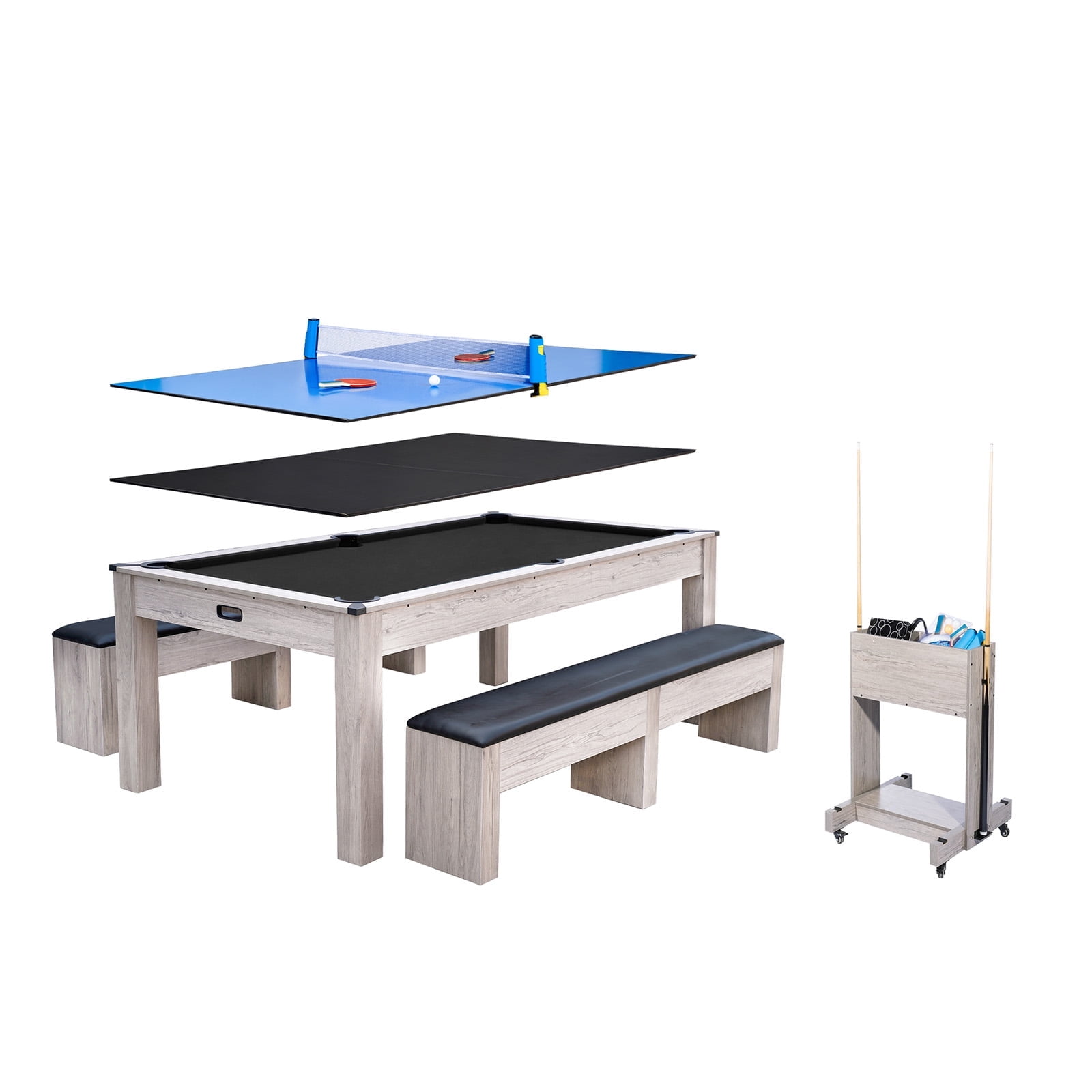Shininglove 7FT 3-in-1 Pool Table, Convertible to Dining & Ping Pong ...