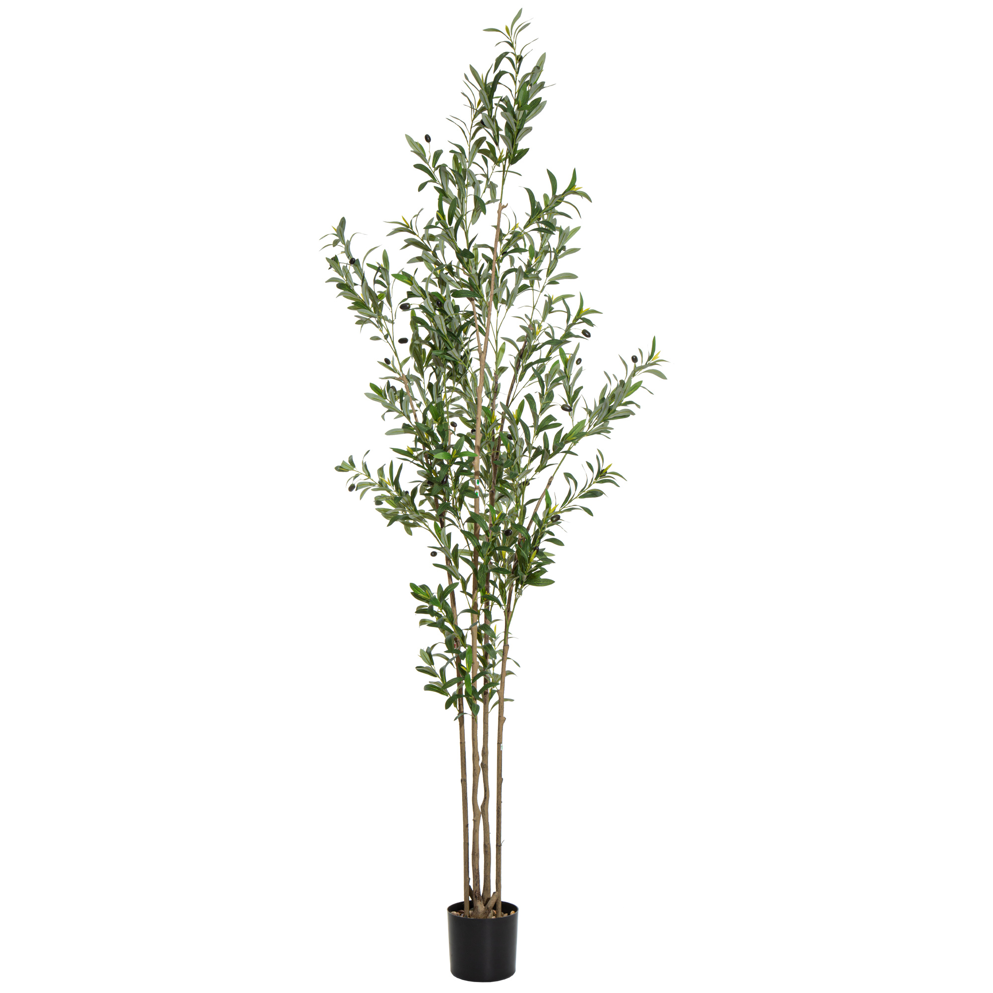 7ft Artificial Olive Tree with Natural Wood Trunk and Lifelike Fruits,Faux Olive Plants for Home Office Decor Indoor Artificial Olive Tree