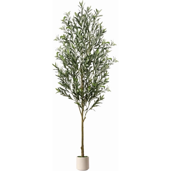 7FT Artificial Olive Tree, Faux Silk Plant w/Lifelike Trunk & Fruits, Indoor Potted for Modern Home Office Decor by WinVoyage