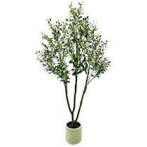 7FT Artificial Olive Tree Potted - Realistic Faux Olive Plant with Fruits for Home Office Indoor Outdoor Decor