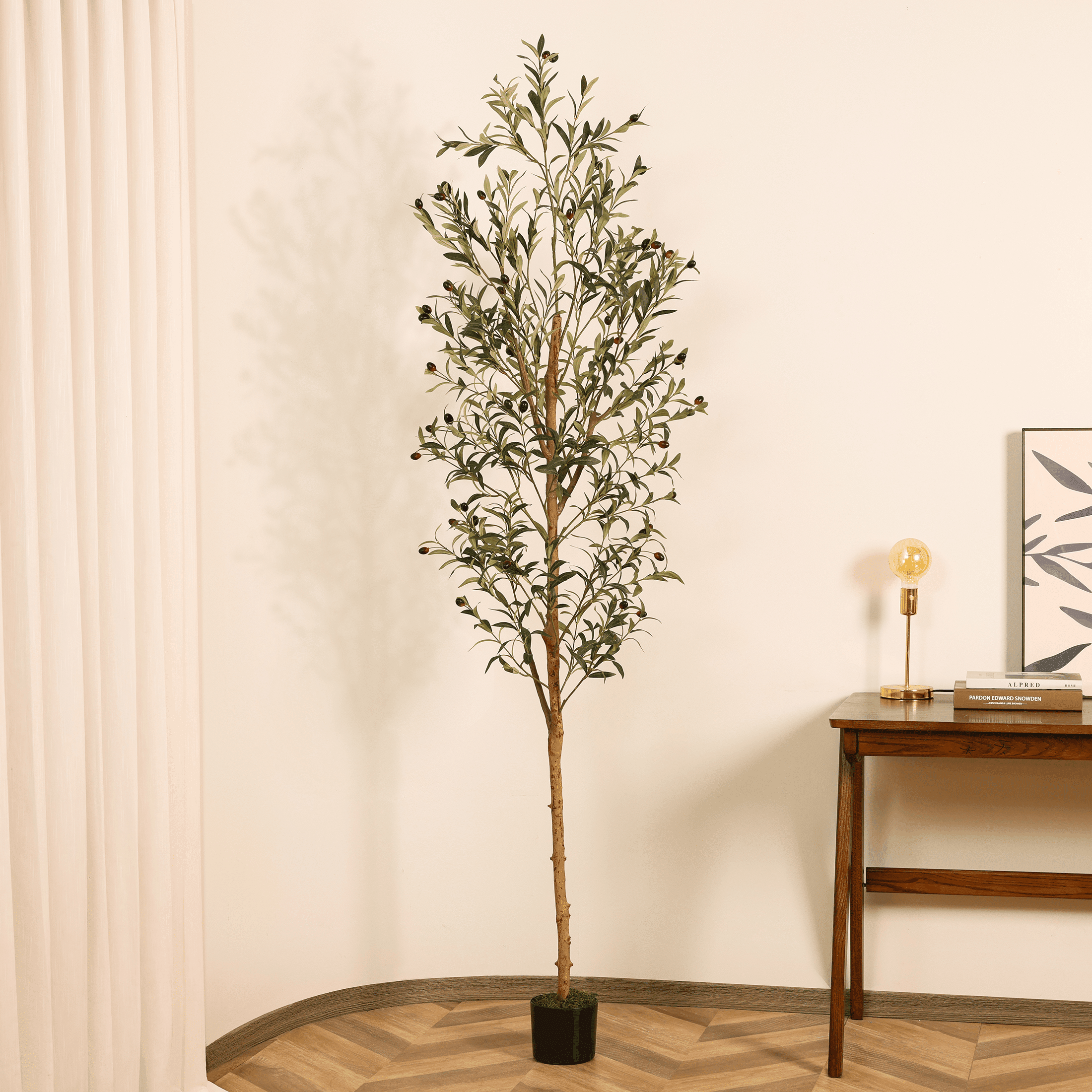 7FT Artificial Olive Tree Tall Faux Silk Plant for Home Office Decor ...