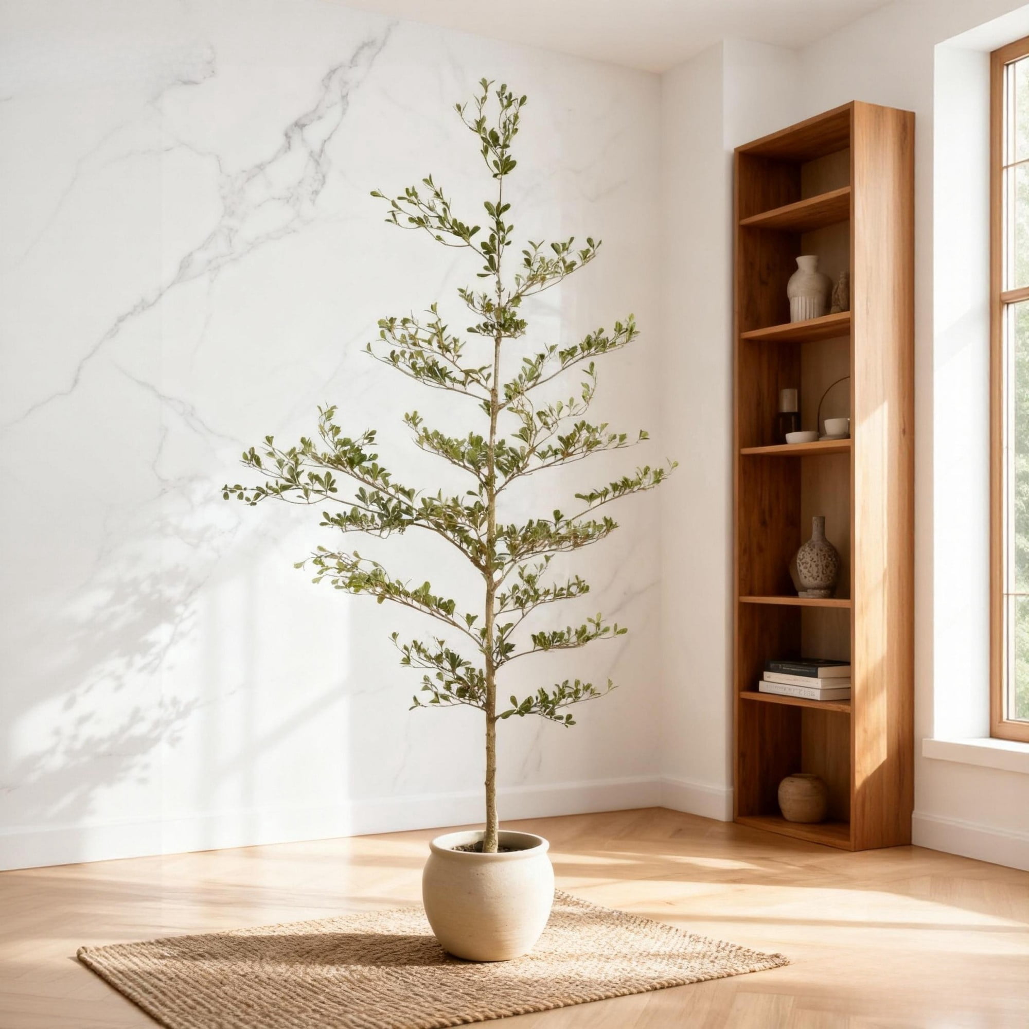 7FT Artificial Olive Tree with Black Plastic Pot,Realistic Tall Fake Plant for Indoor Home Living Room Decor
