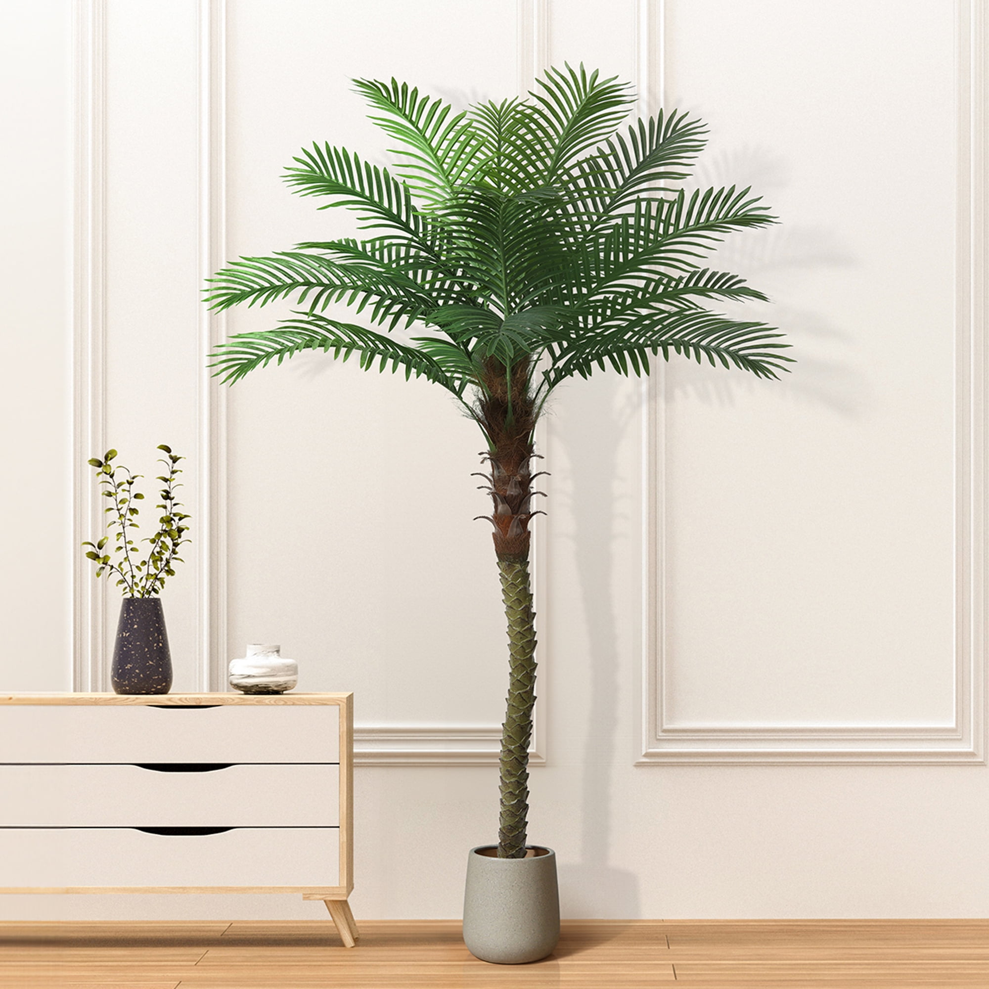 7FT Artificial Sago Palm Tree Tall Fake Palm Plant with 15 Pcs