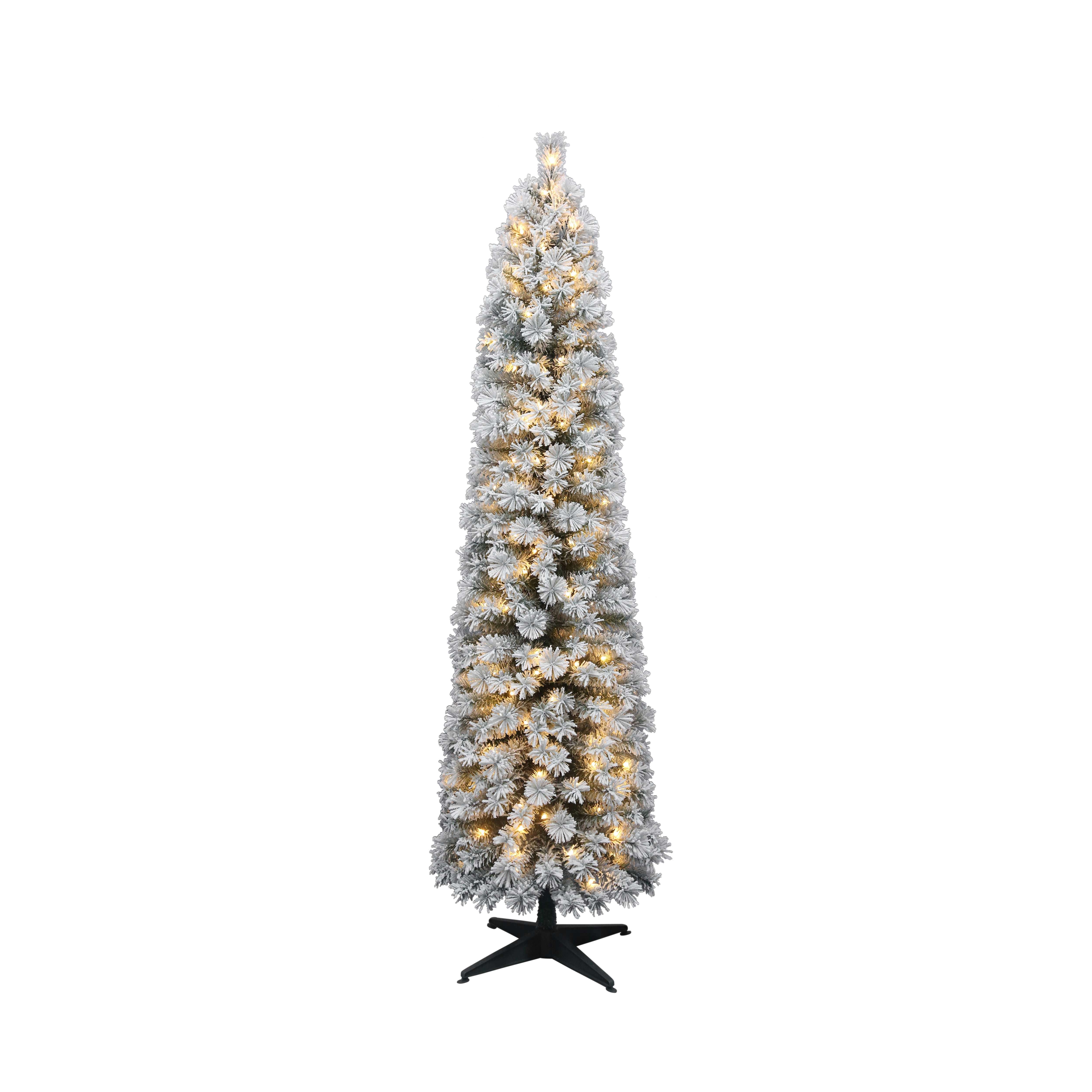 7 Foot Colorado LED Flocked Christmas Tree Display