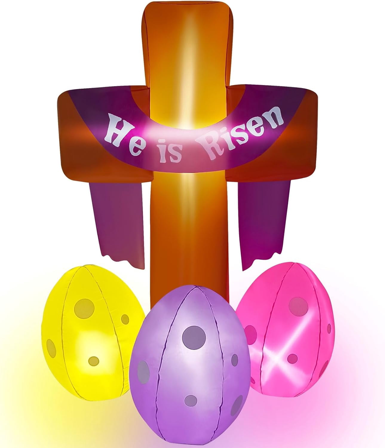7FT Christmas Inflatable Cross Outdoor Decorations He is Risen ...
